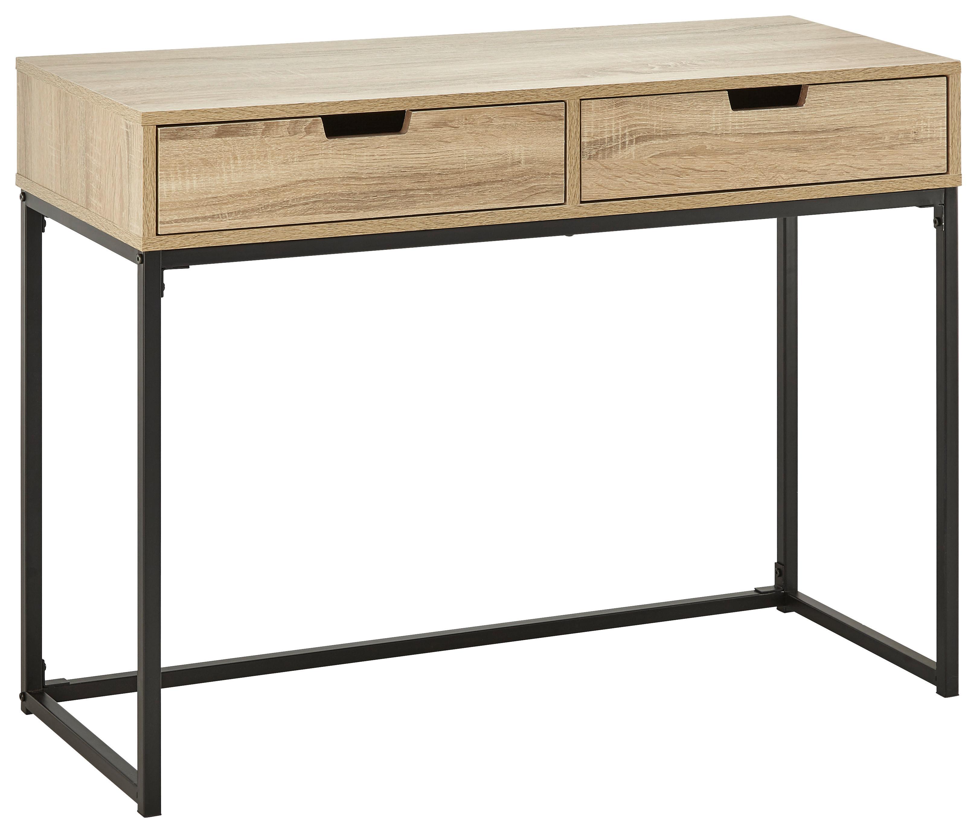 Konzolový stolek Giorgia - černá/barvy dubu, Moderní, kov/kompozitní dřevo (100/38/76cm) - Bessagi Home