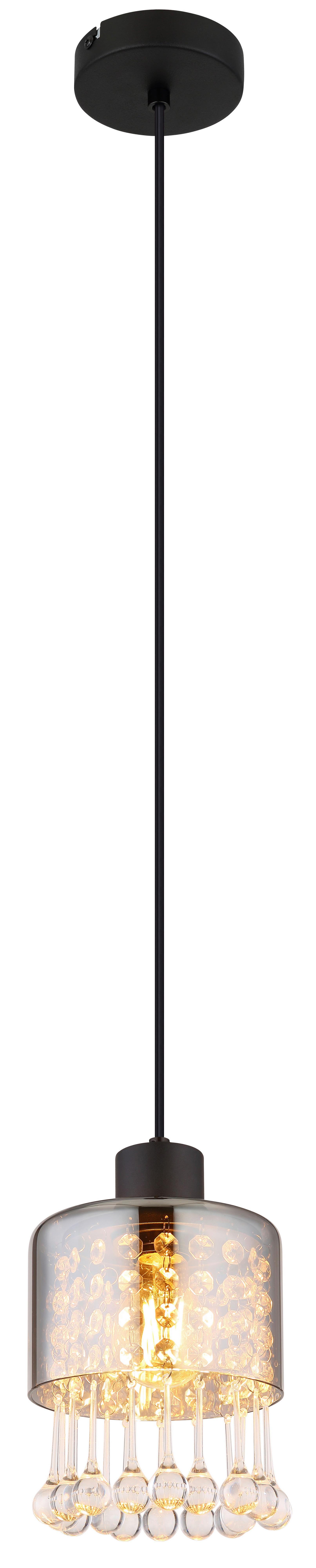 Hängeleuchte 15884h - Klar/Schwarz, KONVENTIONELL, Glas/Kunststoff (15/120cm) - Globo