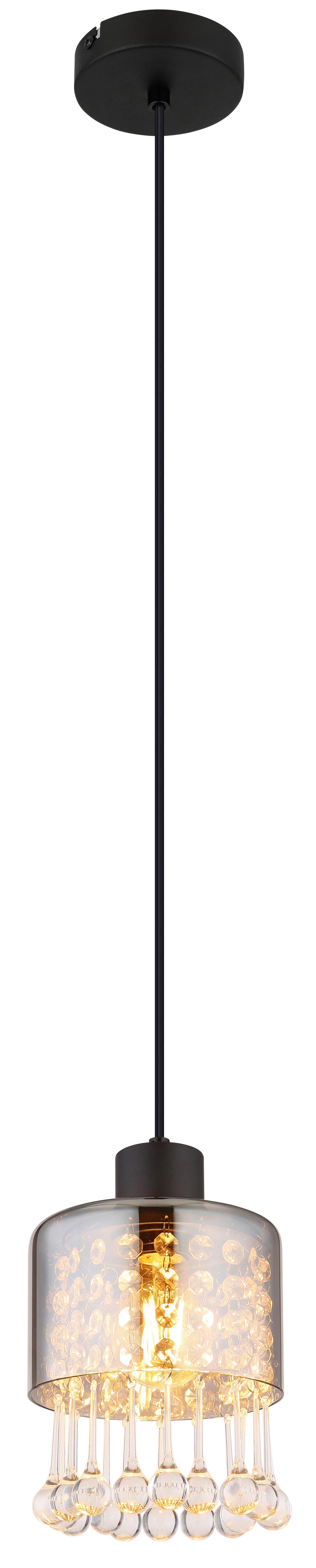 Hängeleuchte 15884h - Klar/Schwarz, KONVENTIONELL, Glas/Kunststoff (15/120cm) - Globo