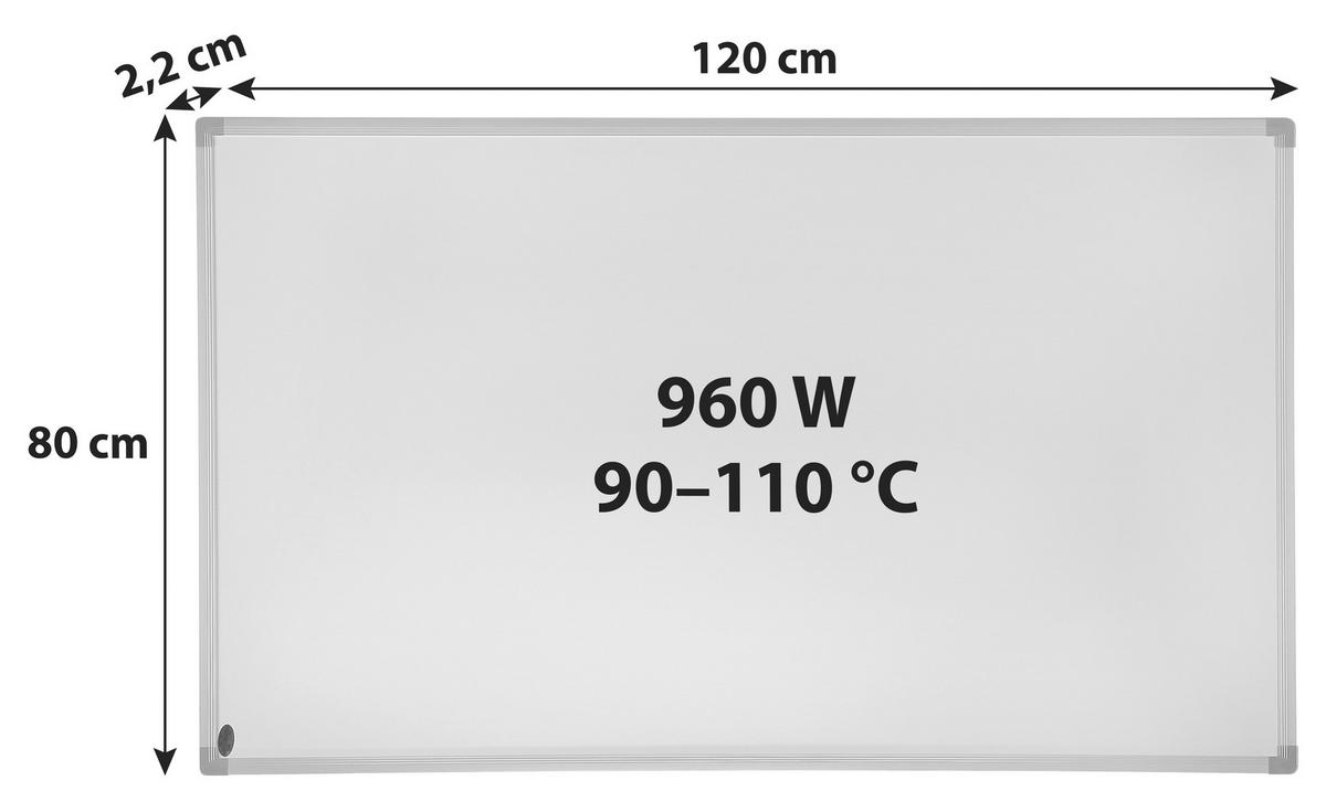 Infrarot Heizung 960 W Heatforce 120x80 cm - Weiß, MODERN, Metall (120/80/2,2cm) - Homezone
