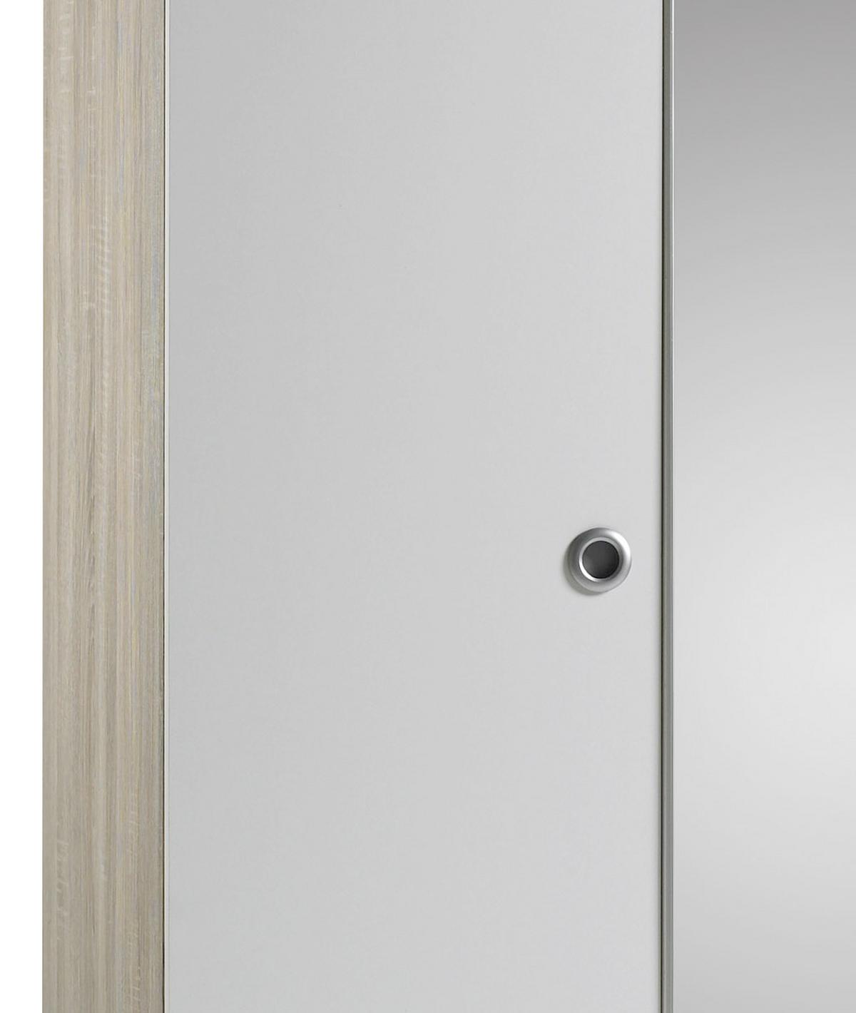 Skriňa WIKI š. 115, dekor dub Sonoma/biela - biela/dub sonoma, Konventionell, kompozitné drevo/plast (115/190/52cm) - MID.YOU