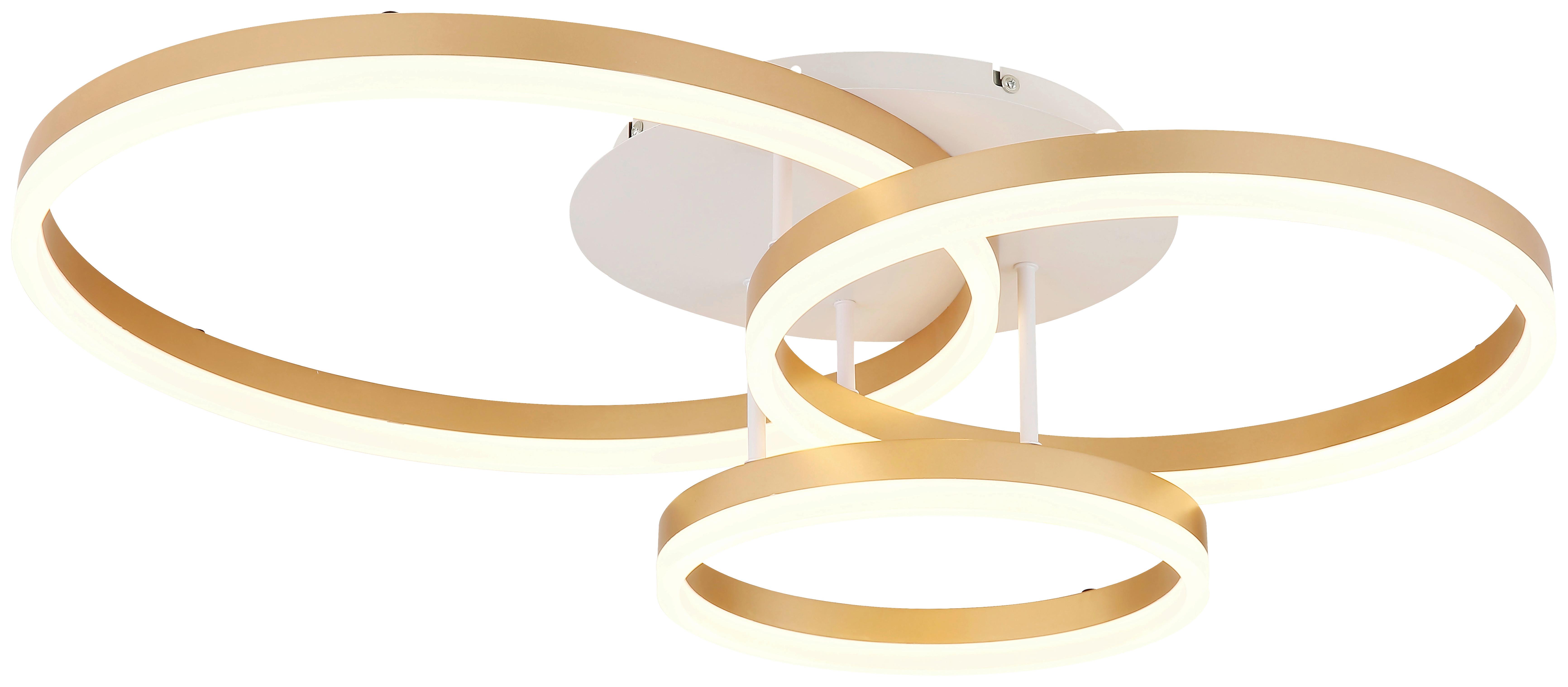 LED-DECKENLEUCHTE CHRISTIAN - Champagner/Opal, Basics, Kunststoff/Metall (77,5/58,5/17,5cm)