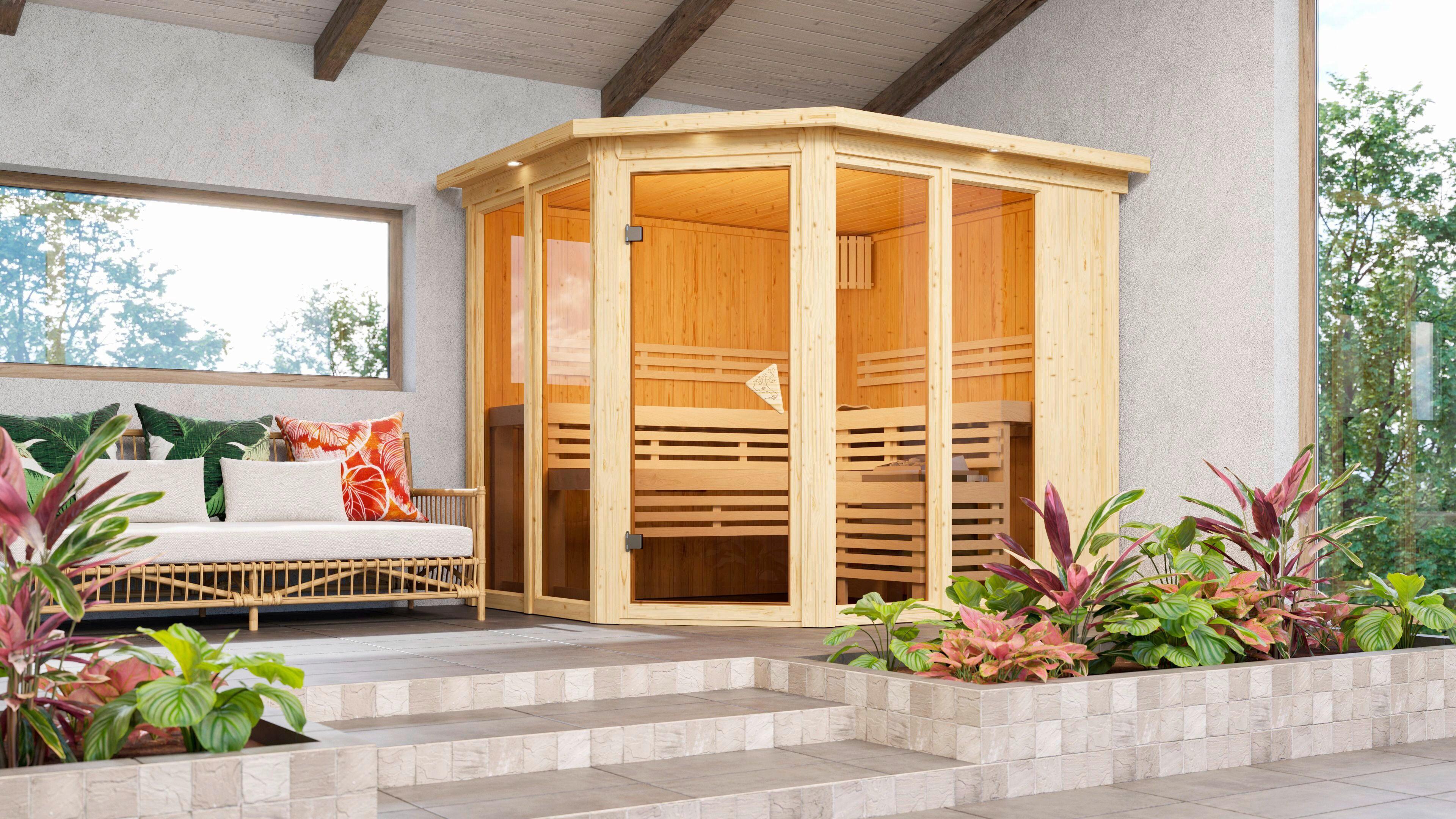 Sauna Kea 2 231/198/202 Cm - Fichtefarben, Basics, Holz (231/198/202cm)