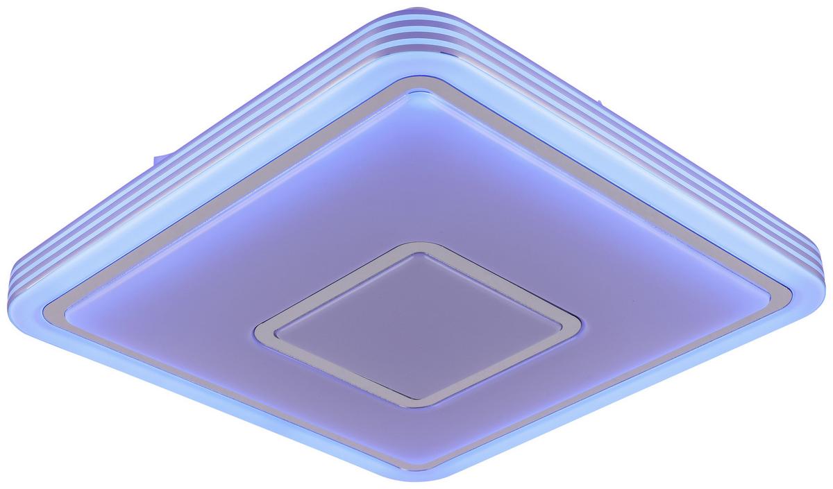 LED-Deckenleuchte Nadina - Chromfarben/Weiß, Design, Kunststoff/Metall (38/38/7cm) - Luca Bessoni