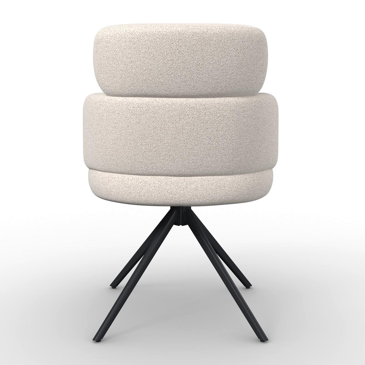 STOLIČKA S PODRÚČKAMI KARO - čierna/krémová, Modern, kov/textil (58/88/65cm) - Bessagi Home