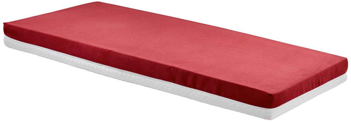 Komfortschaummatratze Enjoy-Zoe 90x200cm H2 H: 15 cm - Rot/Weiß, Textil (90/200cm) - Primatex