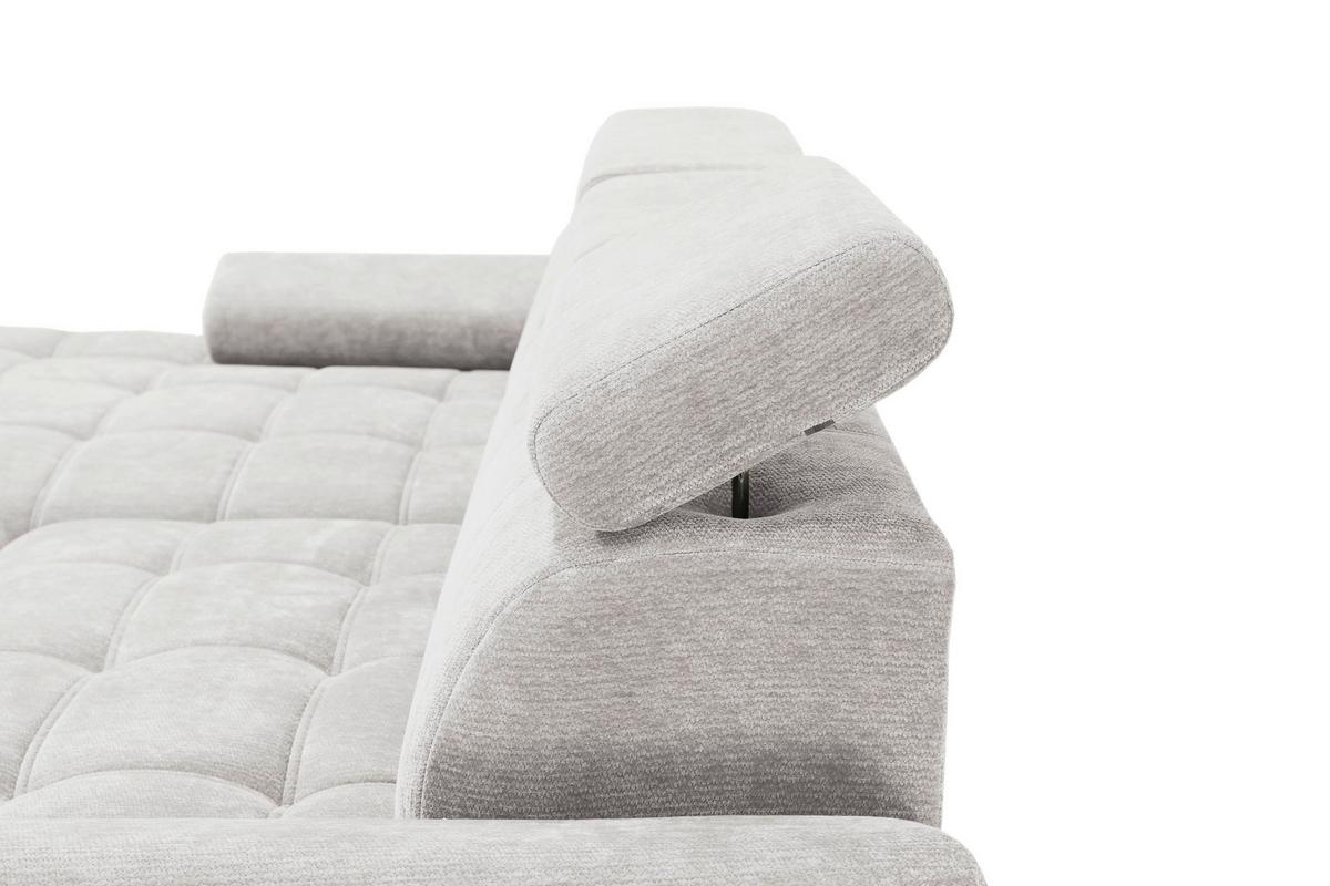 Rohová sedačka VEGAS, levá, světle šedá žinylka - černá/světle šedá, Design, dřevo/textil (173/294cm)