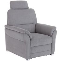 Polstersessel Mit Fußstütze Queenline Q Webstoff Grau - Silberfarben, MODERN, Holz/Holzwerkstoff (88/96/89cm) - James Wood