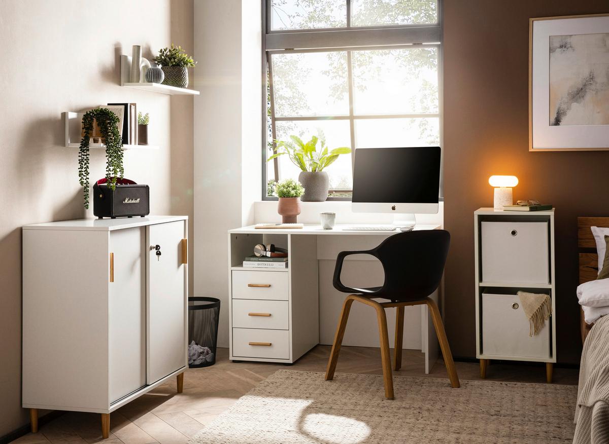 Aktenschrank Torge Weiß B: 80,1cm - Weiß, MODERN, Holzwerkstoff (80,1/84,8/38,2cm) - Livetastic