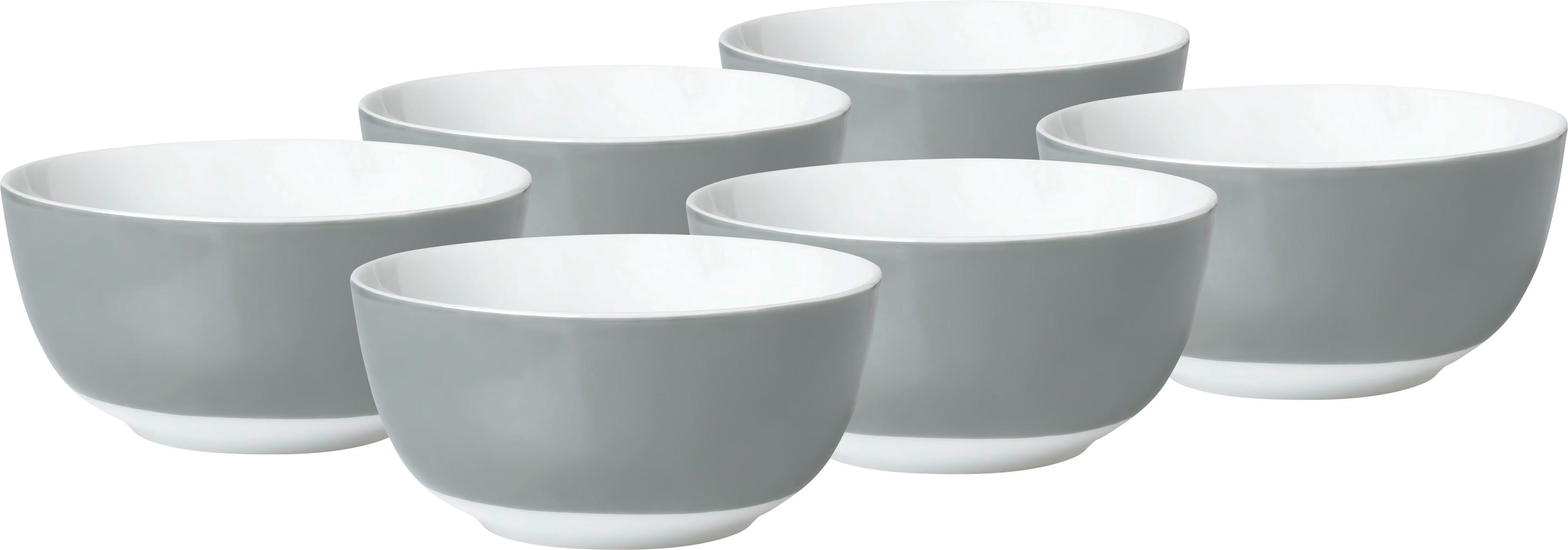 MÜSLISCHALENSET Grau Weiß 6-teilig