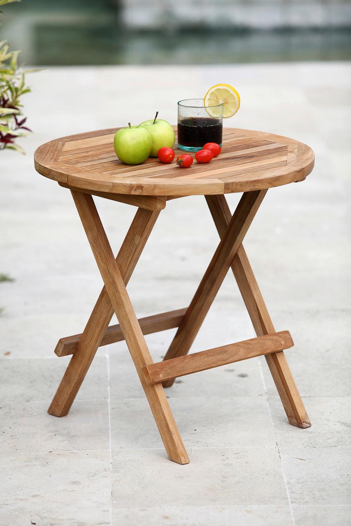 Gartenbeistelltisch Mitan - Braun, Basics, Holz (50/50/51cm) - Gardenson
