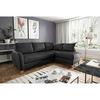Ecksofa Compact Schwarz B: 227x168 cm - Buchefarben/Schwarz, Design, Leder/Textil (227/168cm) - Livetastic