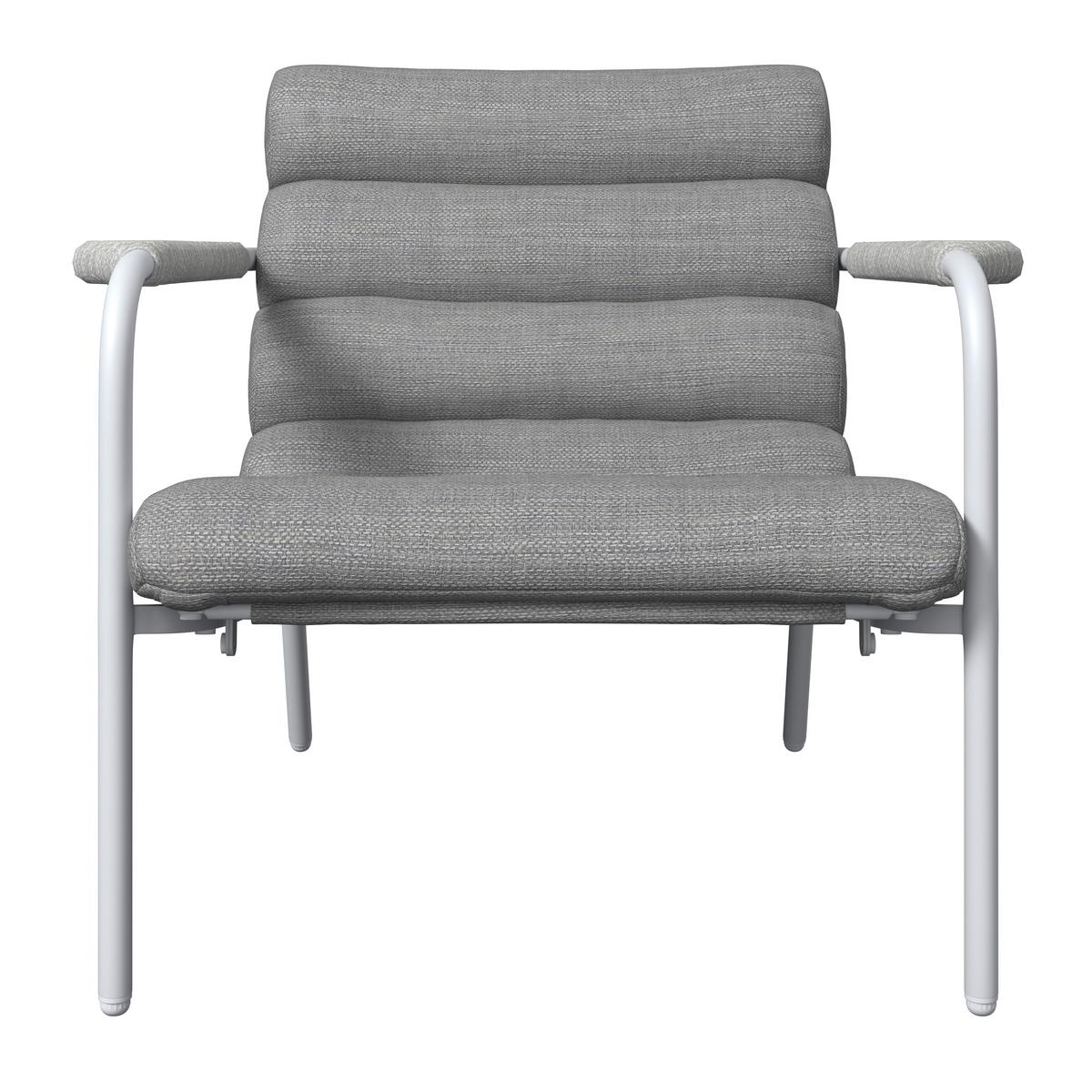 LOUNGEGARNITUR VISBY - Hellgrau/Weiß, MODERN, Textil/Metall (138/73/82.5cm) - Beldano