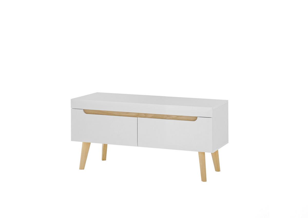 Lowboard Svante Torge Weiß/Eichefarben B: 107 cm - Eichefarben/Weiß, Design, Holzwerkstoff (107/50/40cm) - MID.YOU