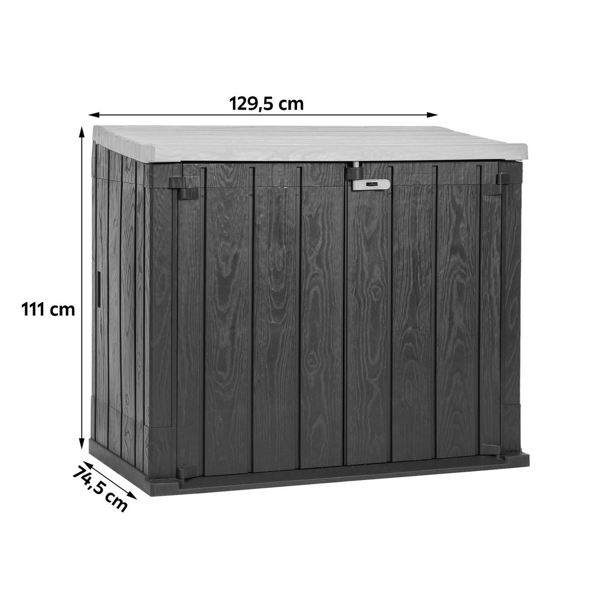 Geräteschrank Store Away Anthrazit/Hellgrau versperrbar - Anthrazit/Hellgrau, Basics, Kunststoff (129,5/111/74,5cm)