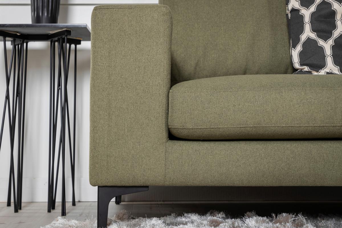 2-sitzer-sofa Bolero - Schwarz/Olivgrün, Design, Kunststoff/Textil (215/84/88cm) - Livetastic