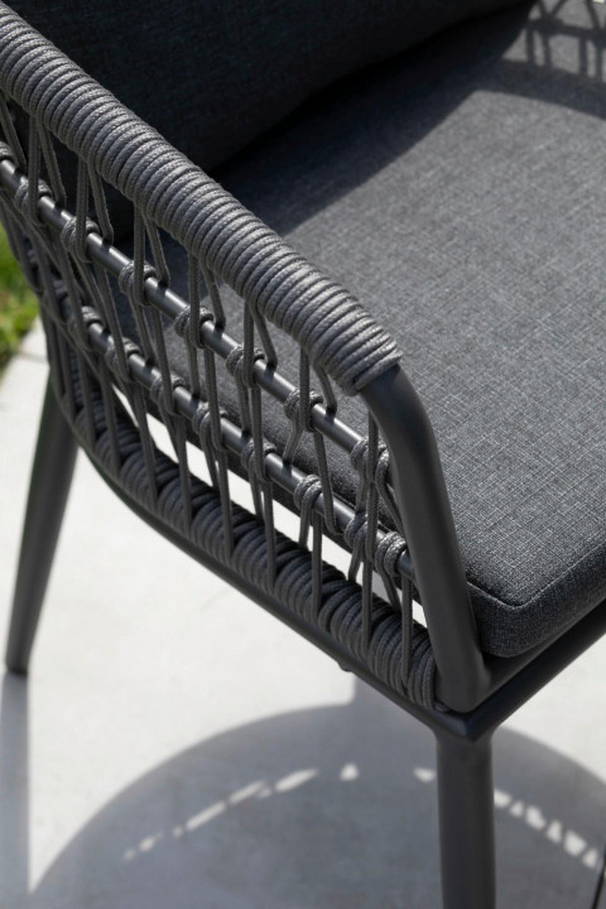 Gartensessel Genua Diningsessel Rope 7 Mm - Grau, Basics, Kunststoff/Textil (58/78/63cm) - Gardenson