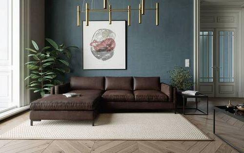 Ecksofa Packo Dunkelbraun S: 160x265 Cm - Dunkelbraun/Schwarz, Design, Textil (160/265cm) - Livetastic
