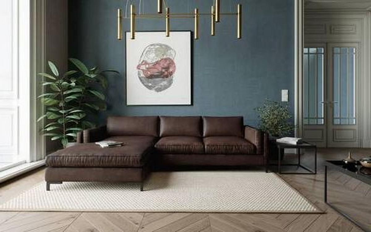 Ecksofa Packo Dunkelbraun S: 160x265 Cm - Dunkelbraun/Schwarz, Design, Textil (160/265cm) - Livetastic