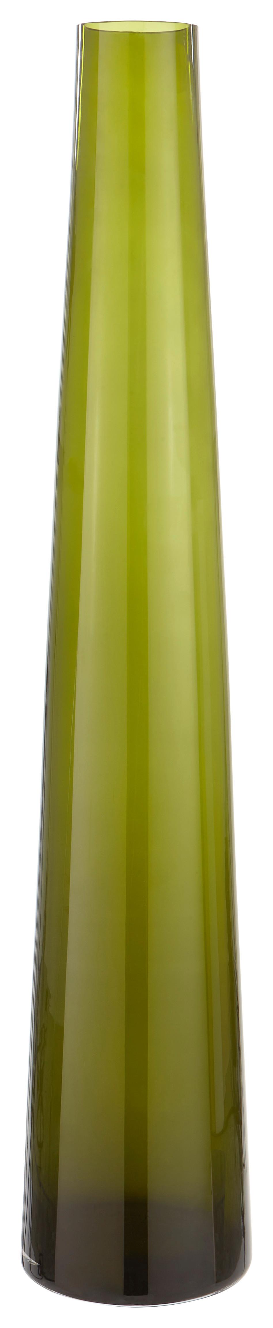 Váza Olivia, Ø/v: 14/70cm - olivově zelená, Romantický / Rustikální, sklo (14/70cm) - Premium Living