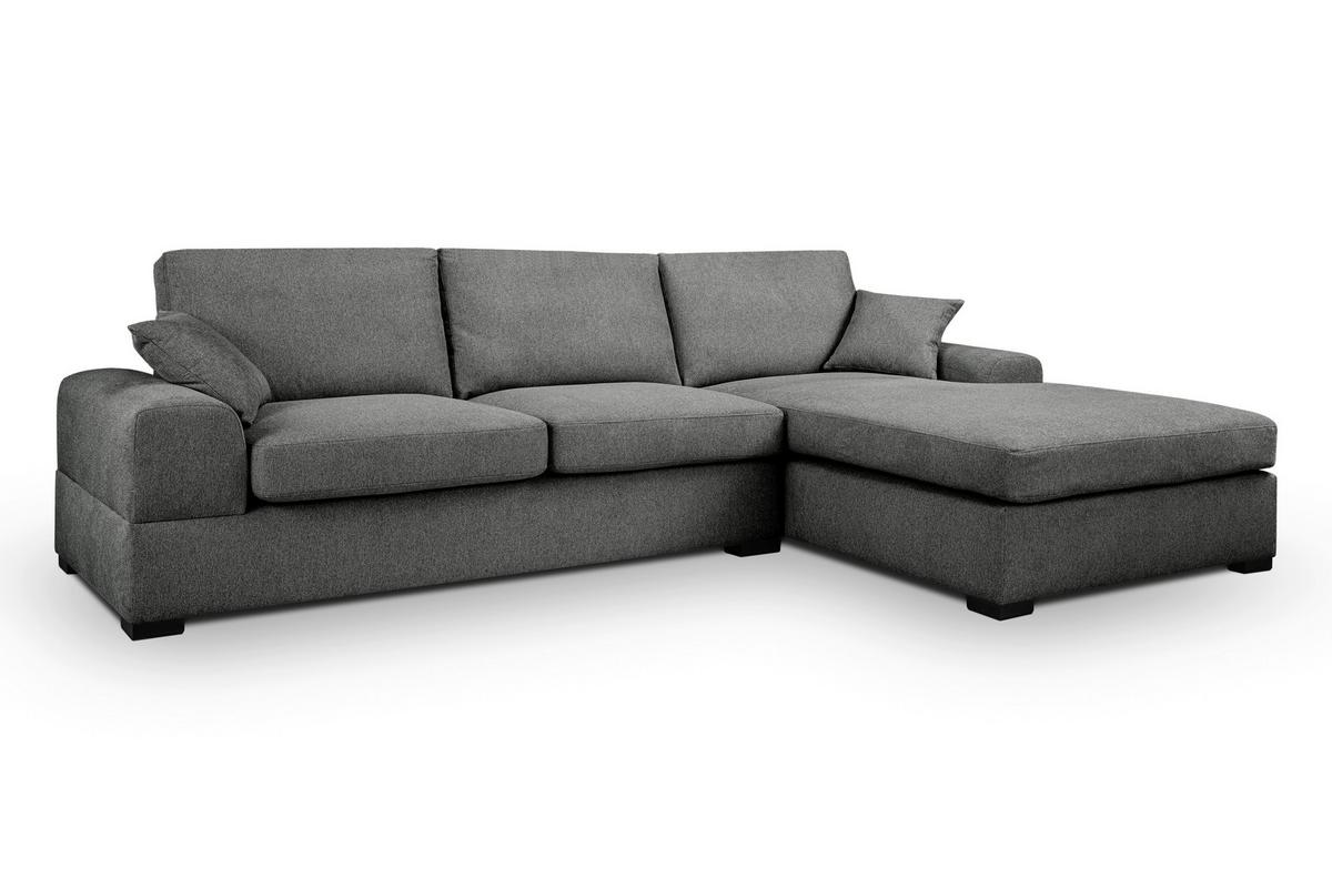 Ecksofa Veda Grau S: 308x186 cm - Beige/Schwarz, Basics, Holz/Textil (308/186cm) - MID.YOU