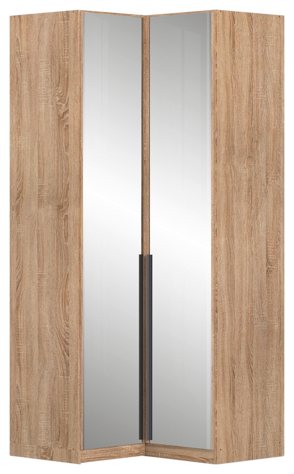 Eckkleiderschrank Alabama Sonoma Eiche B: 100 - Sonoma Eiche, MODERN, Glas/Holzwerkstoff (100/229/102cm) - Rauch Möbel