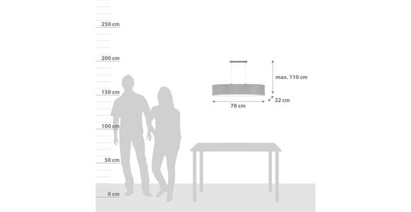 Hängeleuchte Ladeto H: 110 Cm Mit Stahlrahmen - Taupe/Weiß, KONVENTIONELL, Textil/Metall (78/22/110cm) - James Wood