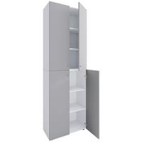 SCHUHSCHRANK Lona Grau Weiß - Schwarz/Weiß, Design, Holzwerkstoff (70/220/40cm) - MID.YOU