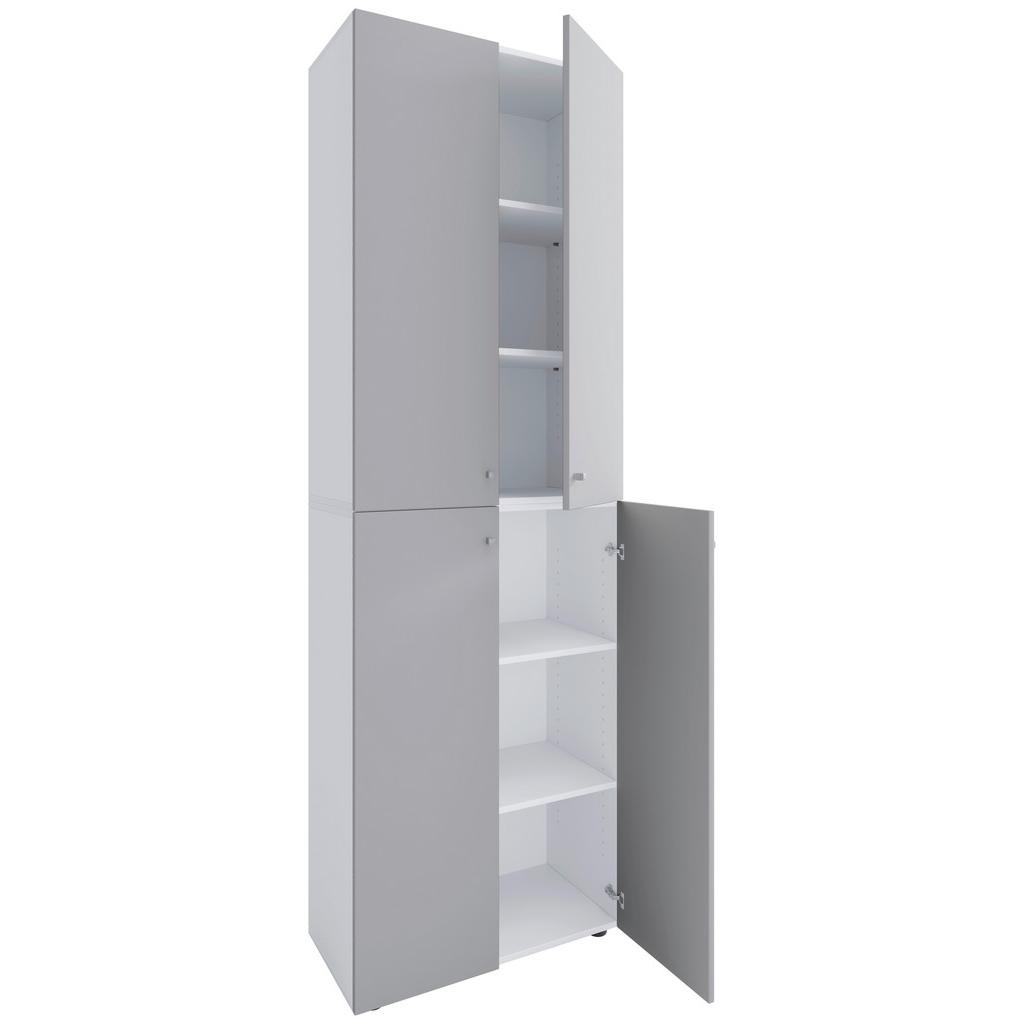 SCHUHSCHRANK Lona Grau Weiß