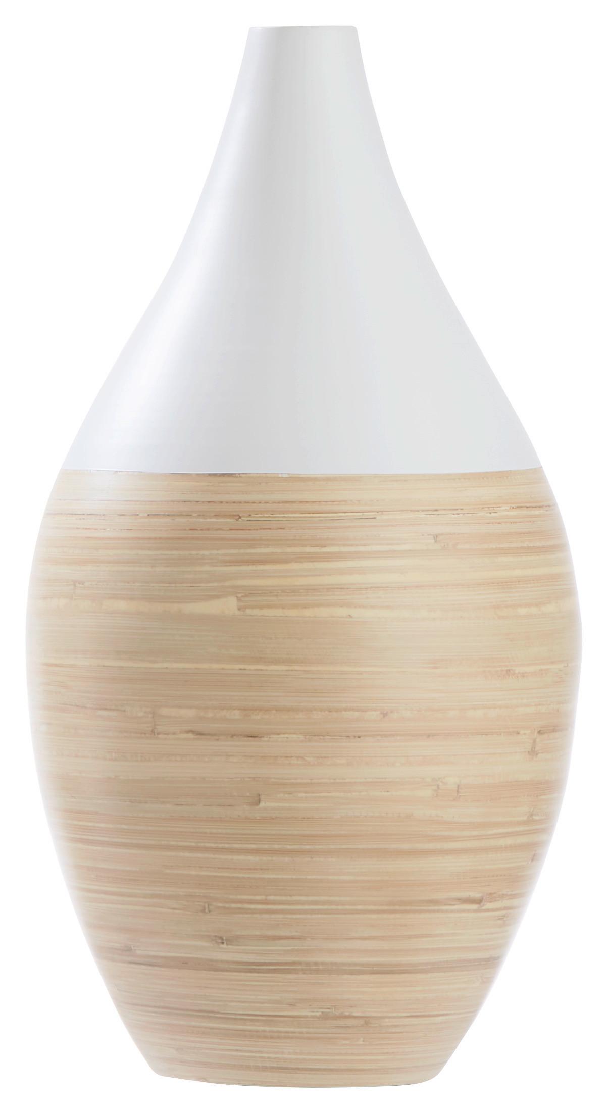 Dekoračná váza Diana, Ø/V: 26/50cm - biela/prírodná farba, Lifestyle, prírodné materiály (26/50cm) - Zandiara