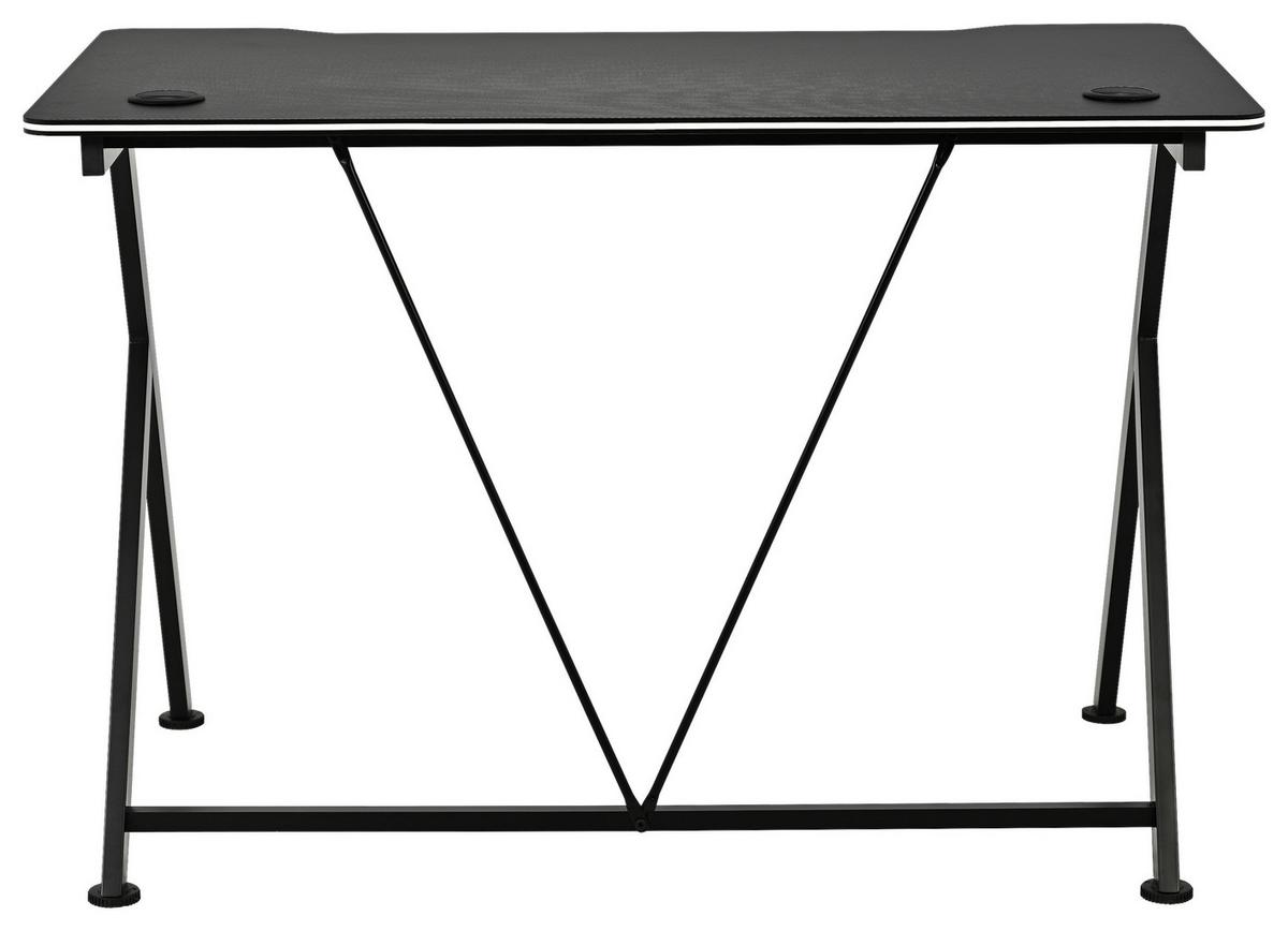 Gamingtisch Paul Schwarz B: 110 cm - Schwarz/Weiß, Trend, Holzwerkstoff/Metall (110/75/60cm)