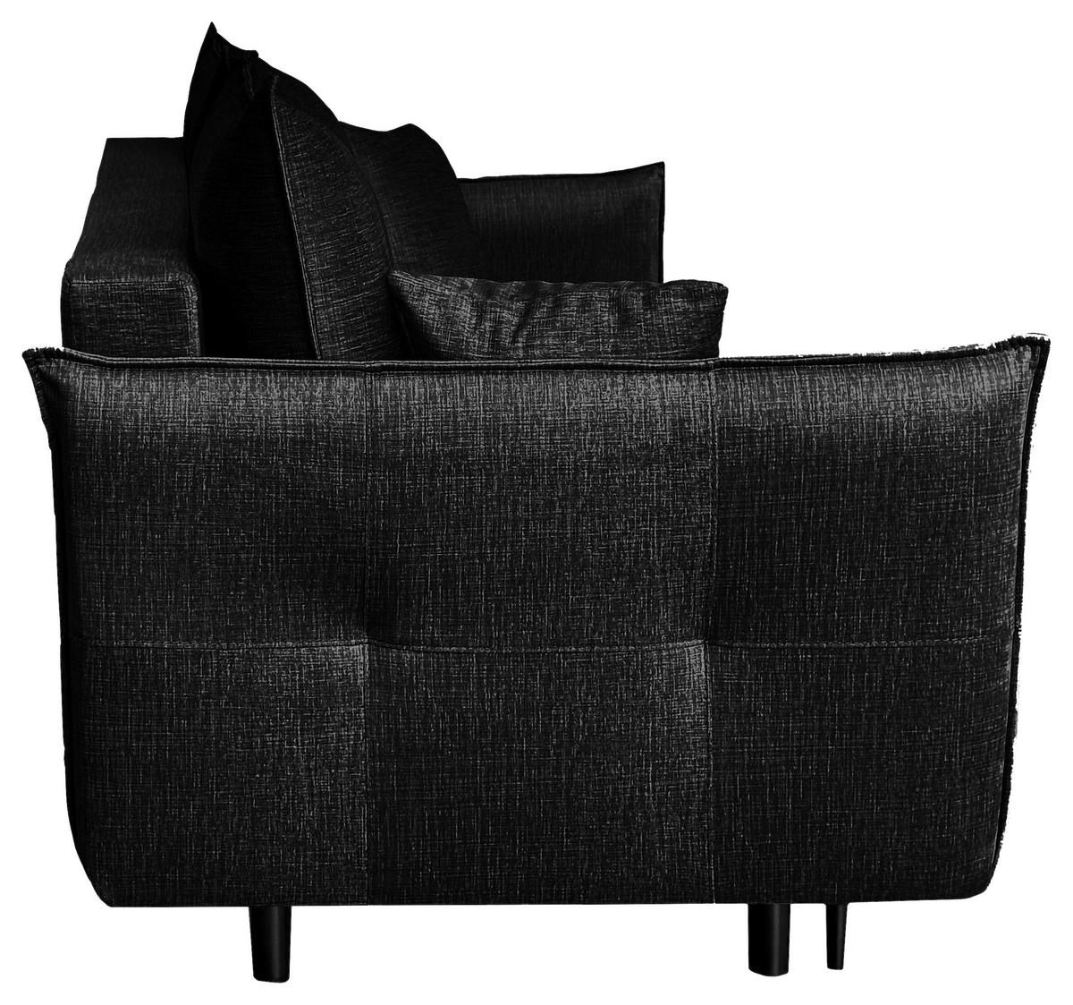 Schlafsofa Mit Bettkasten Melody Schwarz B: 216 Cm - Schwarz, Design, Textil (216/96/102cm) - MID.YOU