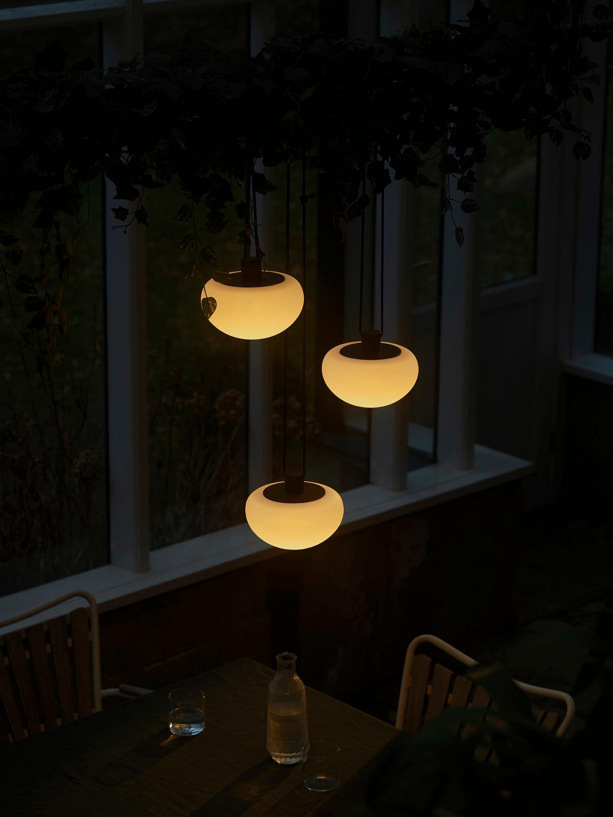 AUßENHÄNGELEUCHTE Sponge Weiß Schwarz D: 20 cm - Schwarz/Weiß, Design, Kunststoff/Metall (20/55cm) - Nordlux