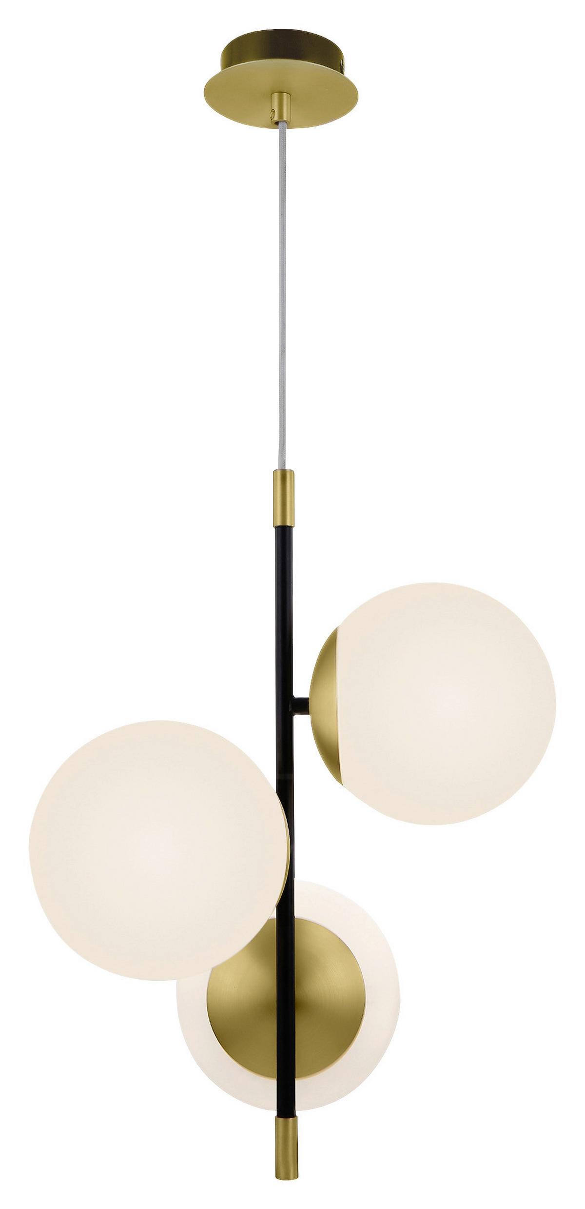 Pendelleuchte Nostalgia - Goldfarben/Schwarz, Trend, Glas/Metall (33,3/43/33,3cm) - MAYTONI