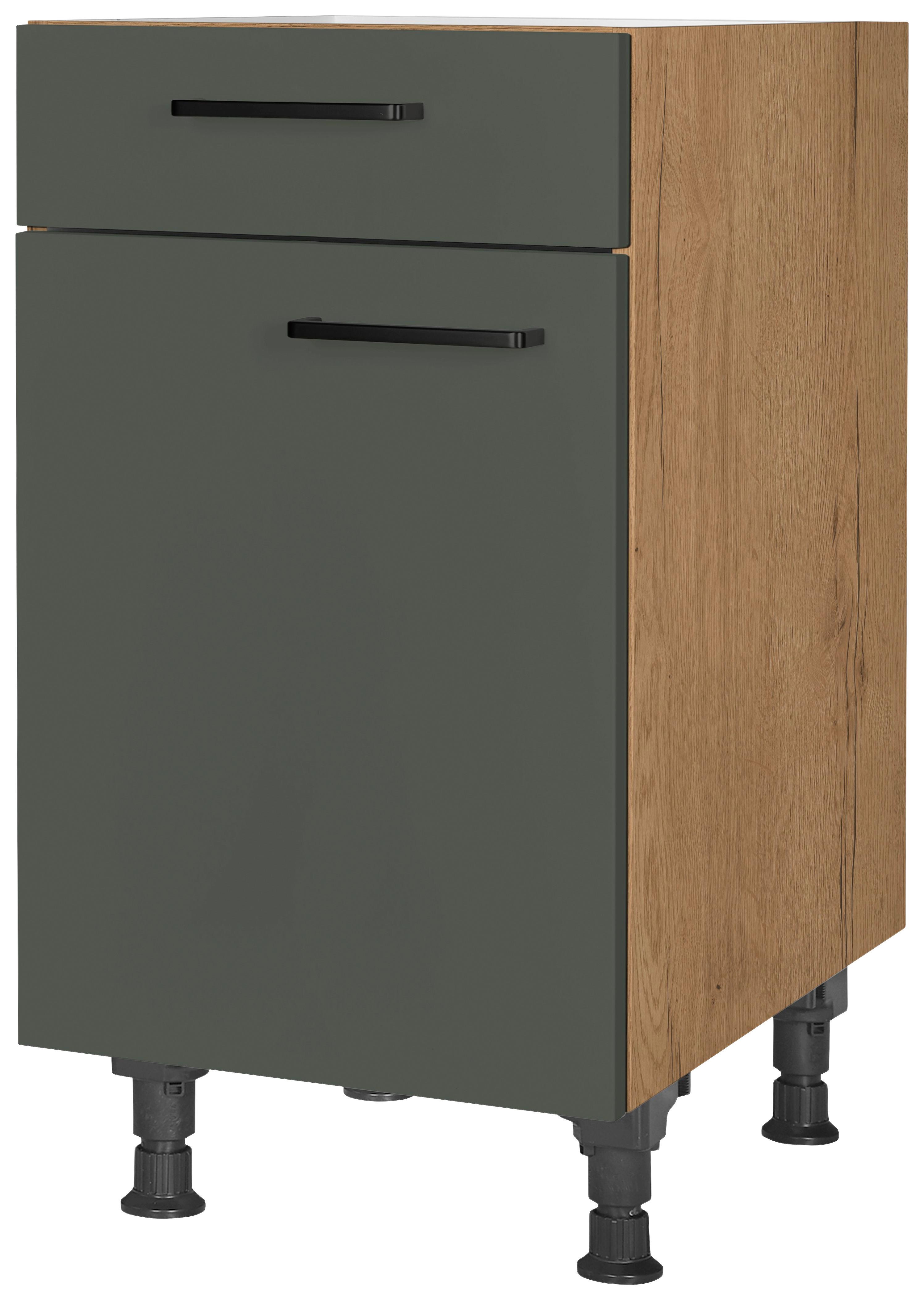 Schubkastenunterschrank Easytouch - Eichefarben/Grün, MODERN, Holzwerkstoff (45/87/56cm) - Nobilia