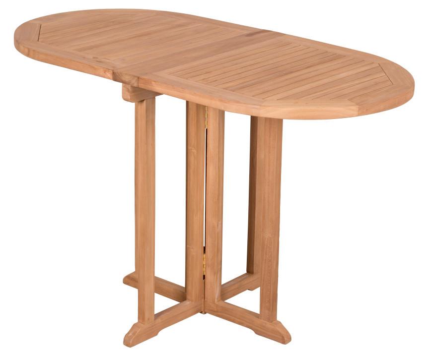 Gartentisch Klappbar Woodie Teakholz L: 120cm - Basics, Holz (120/60/75cm) - Gardenson