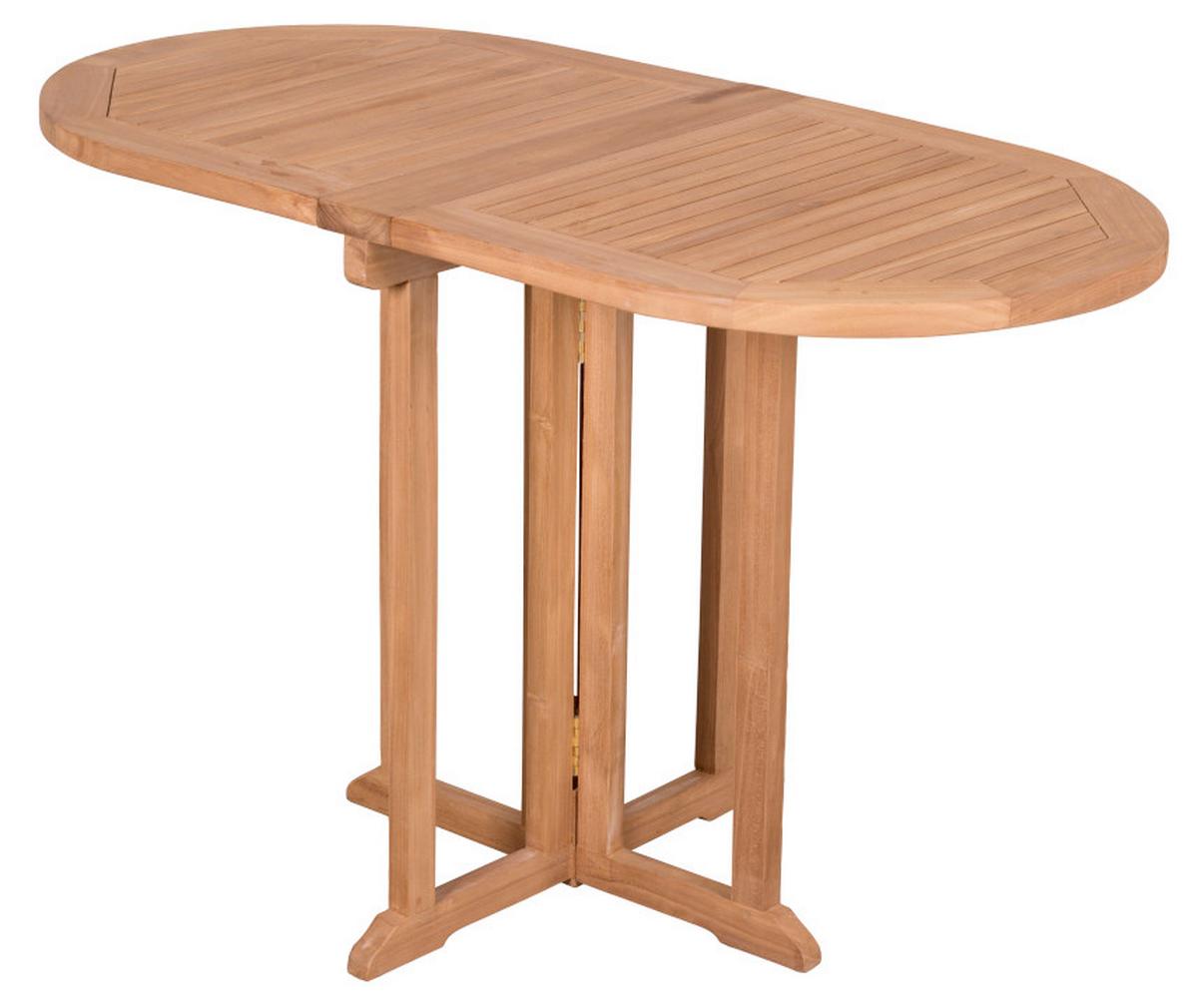 Gartentisch Klappbar Woodie Teakholz L: 120cm - Basics, Holz (120/60/75cm) - Gardenson