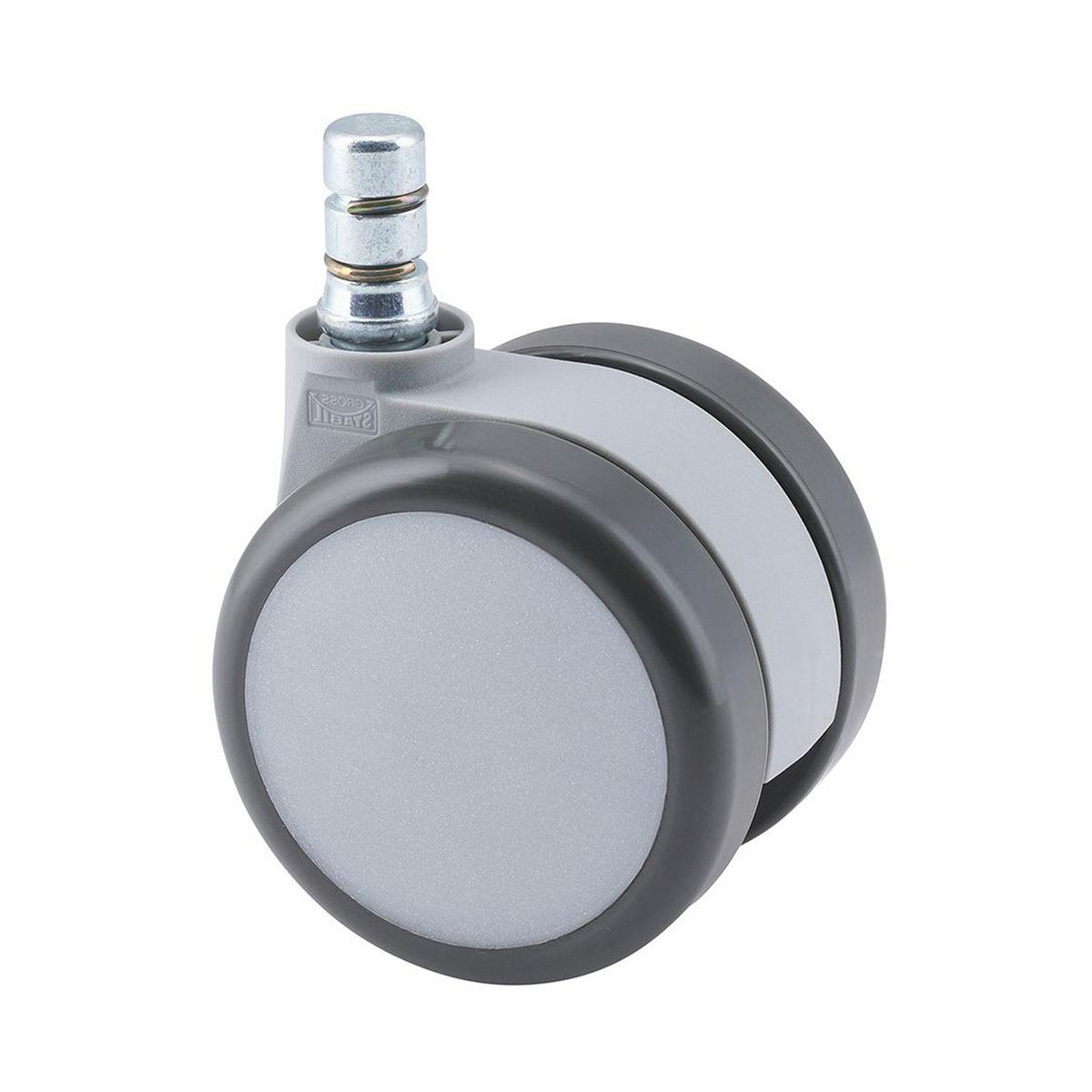 Bürostuhlrollen Rolo Move Grau/Weiß Ø 6 cm 5er-Set - Weiß/Grau, Basics, Kunststoff/Metall (5/8,7/6cm) - MID.YOU