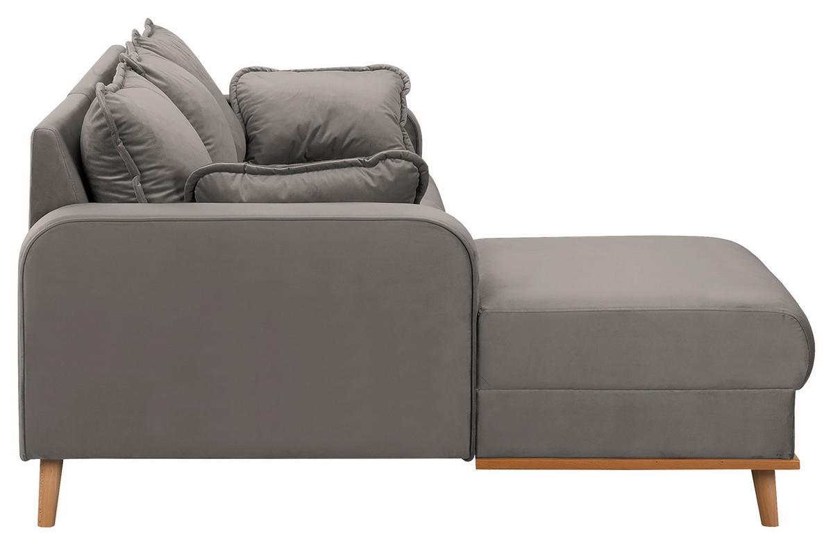 Ecksofa Beata Grau S: 150x230 cm - Wengefarben/Grau, Design, Textil (150/230cm) - Livetastic