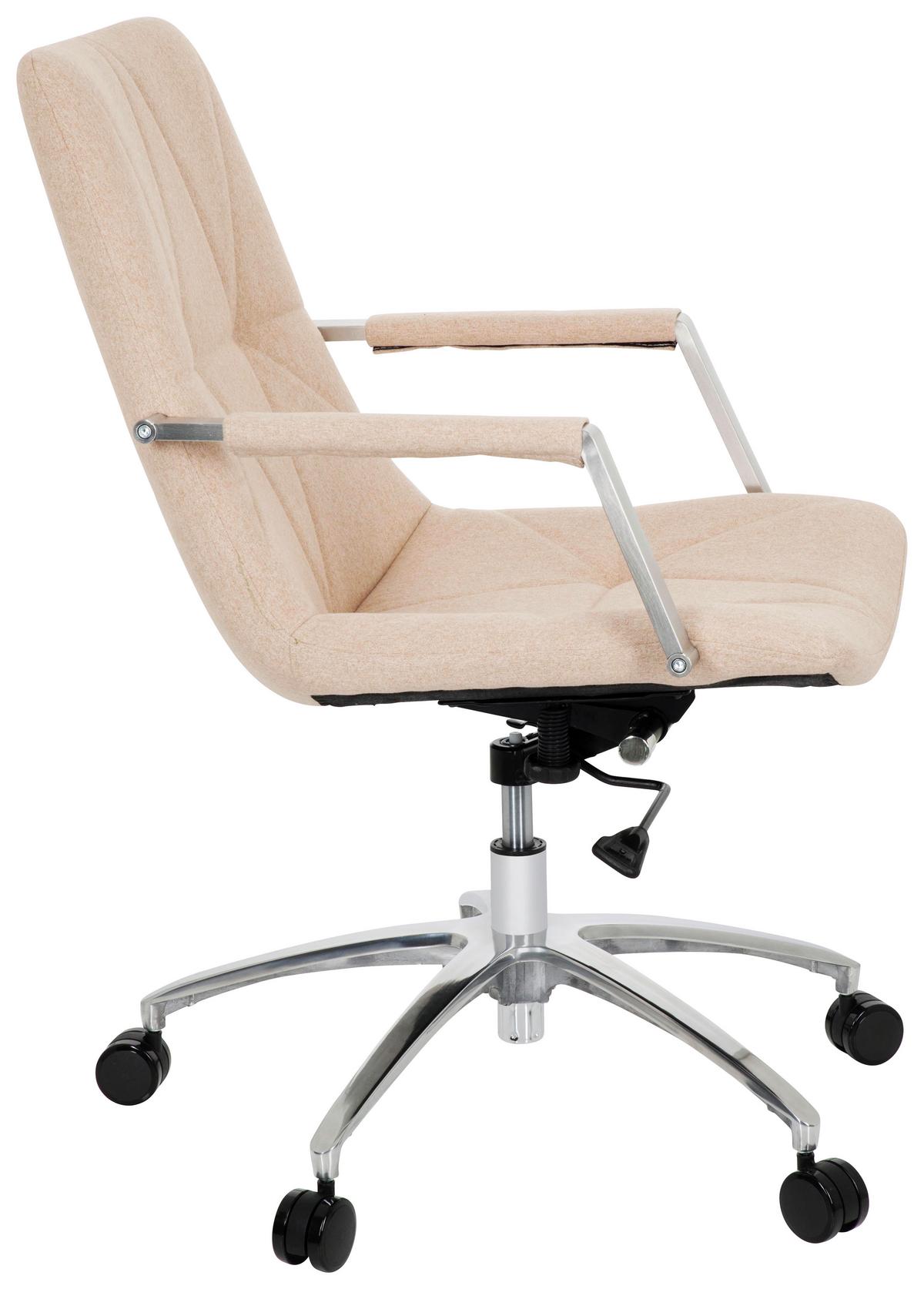 Drehstuhl Saranto II Beige - Beige/Alufarben, MODERN, Kunststoff/Textil (57/100/75cm) - MID.YOU