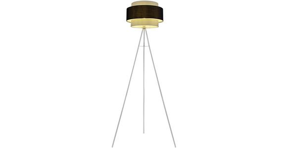 Stehlampe Yigit Dunkelgrau/schwarz Dreibeinig - Dunkelgrau/Hellgrau, ROMANTIK / LANDHAUS, Kunststoff/Metall (65/157cm) - James Wood