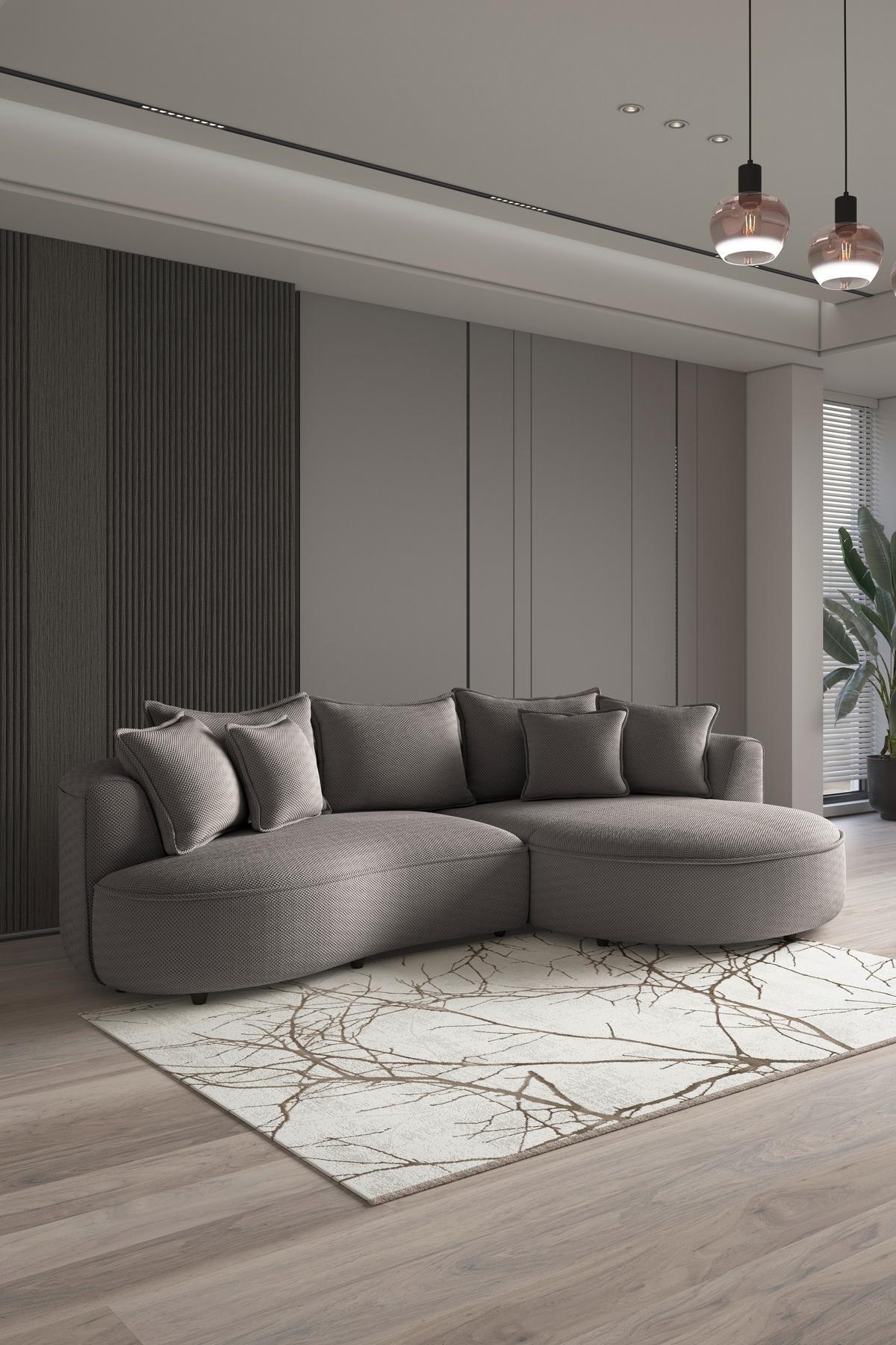 Ecksofa Levi - Schwarz/Cappuccino, MODERN, Textil (287/168cm)