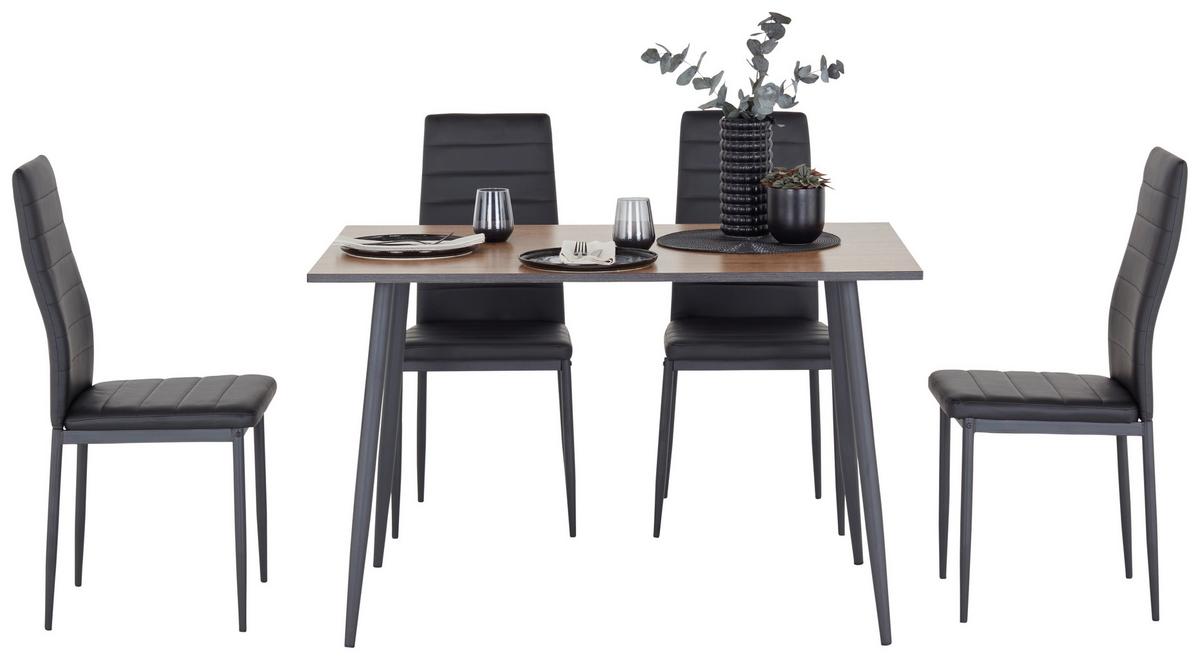 Esstisch Tom 120x76x80 Cm Naturfarben/schwarz - Schwarz/Naturfarben, KONVENTIONELL, Holzwerkstoff/Metall (120/76/80cm)
