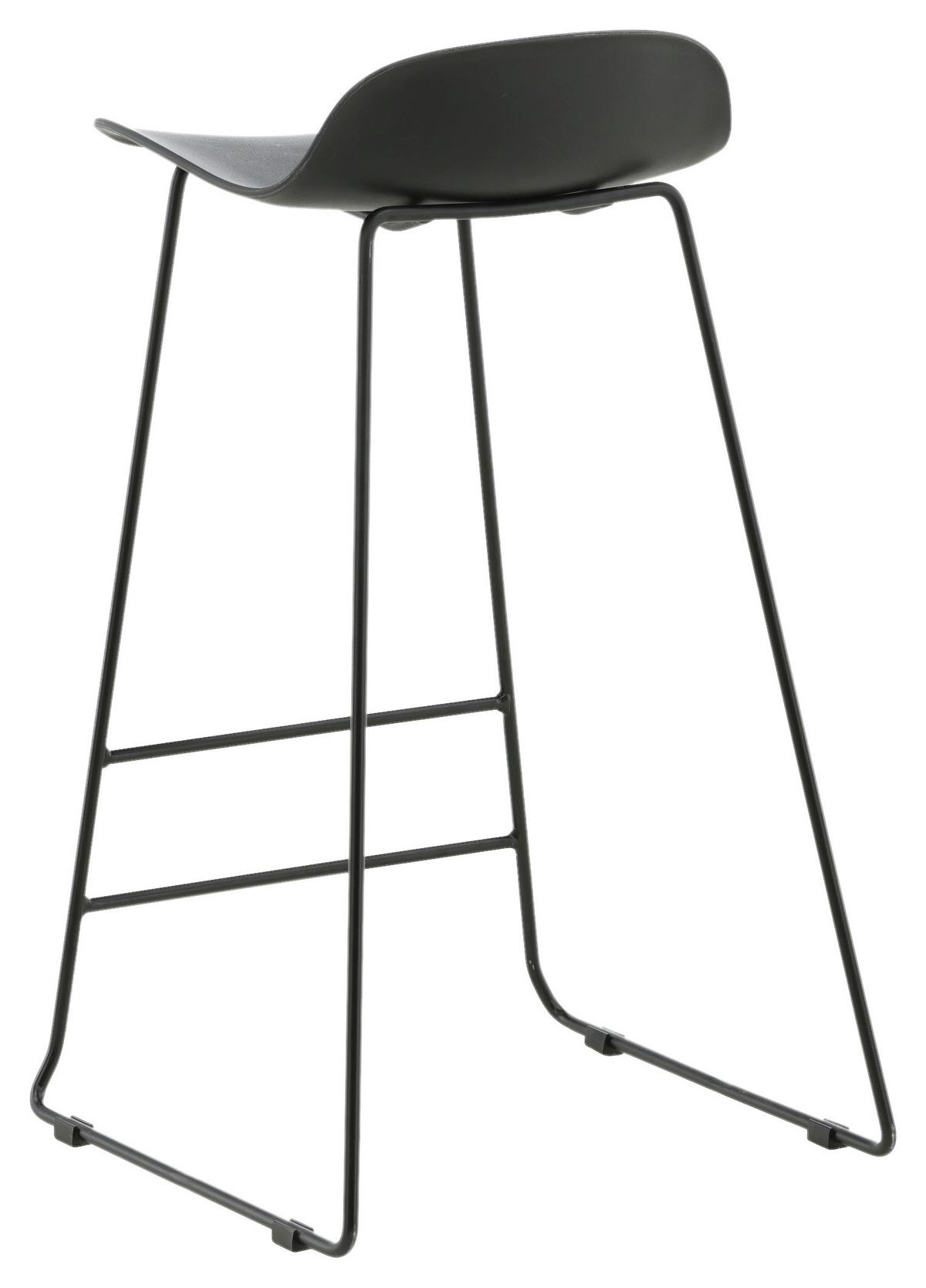 Barhocker-set Wave - Schwarz, Design, Kunststoff/Metall (50/87/42cm) - Livetastic