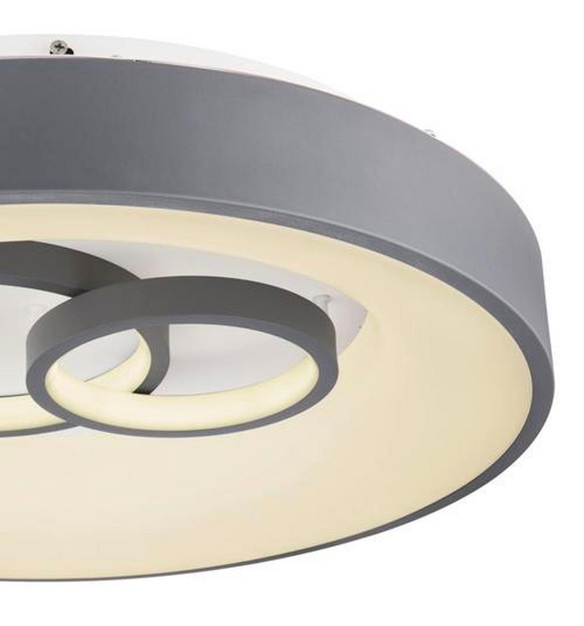 LED-Deckenleuchte Mavy Ø 48 cm mit Fernbedienung - Weiß/Grau, Basics, Kunststoff/Metall (48/10cm) - Globo