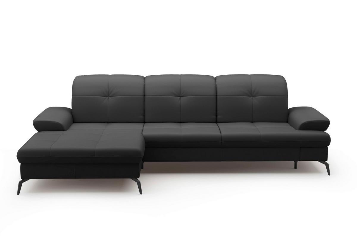 ECKSOFA Amica Schwarz S: 185x279cm - Schwarz, KONVENTIONELL, Leder (185/279cm) - Sit & More