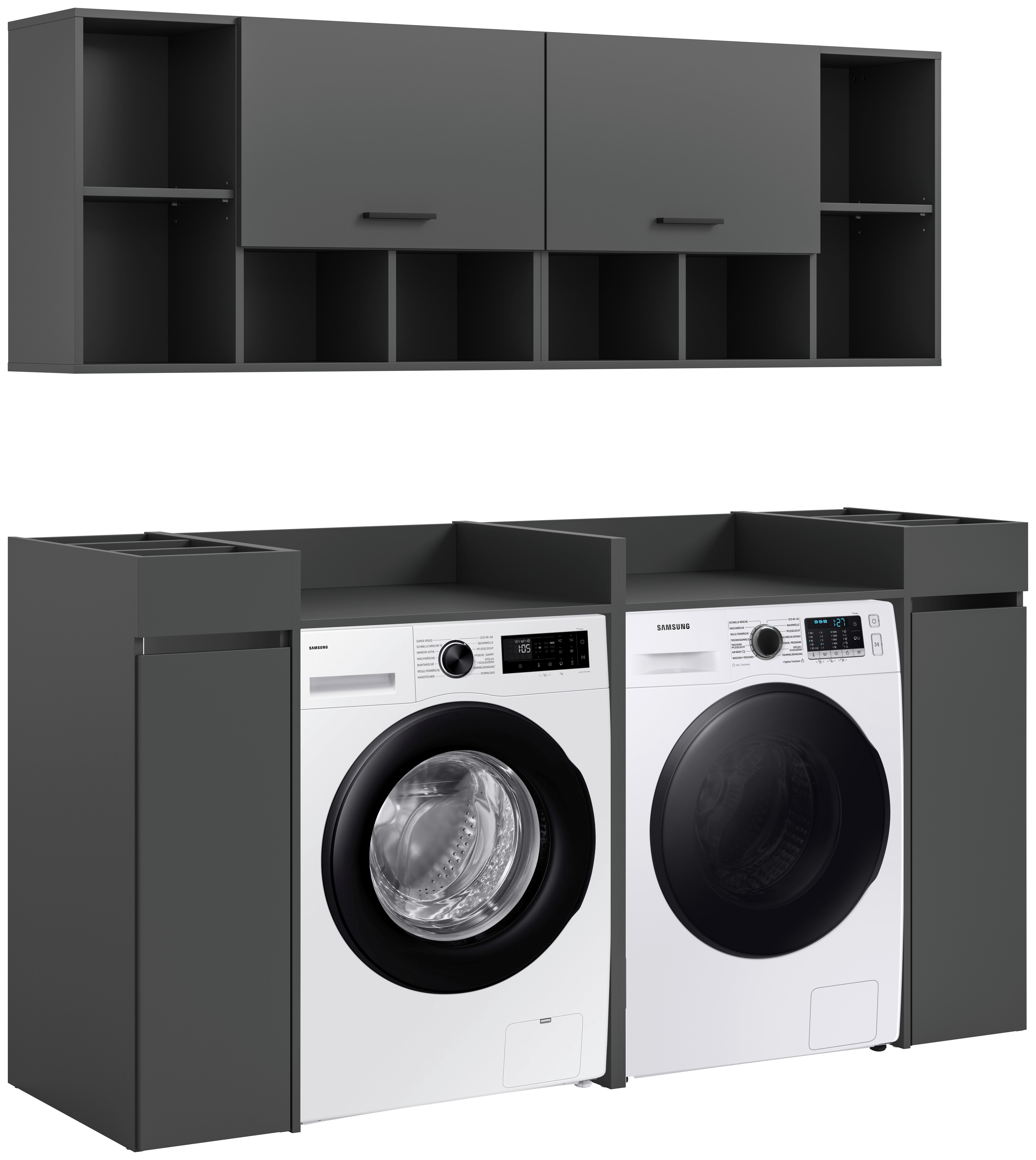 Prádelna Free Antracit - antracitová, Basics, kompozitní dřevo (190/195/60cm) - MID.YOU