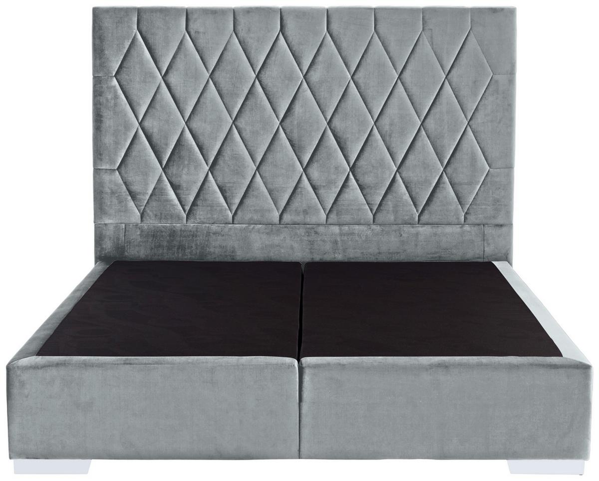 Boxspringbett mit gepolstertem Kopfteil 160x200 cm Paula - Chromfarben/Anthrazit, MODERN, Textil (160/200cm)