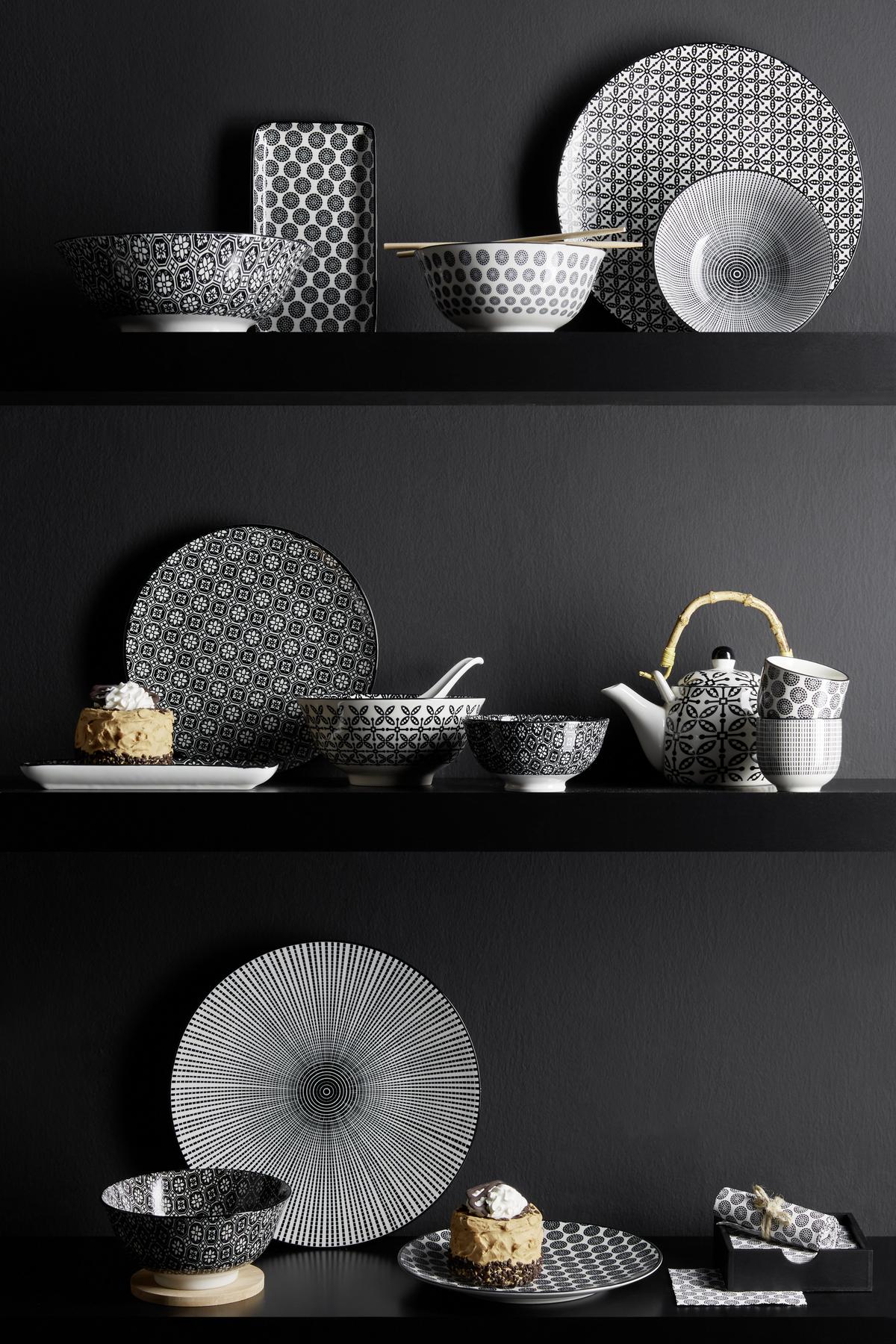 MISKA NA OMÁČKU Shiva - bílá/černá, Lifestyle, keramika (11,5/5,8cm) - Modern Living