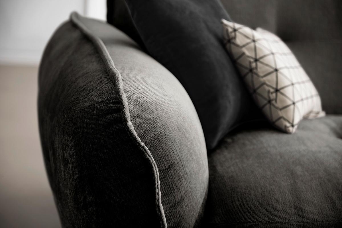 Ecksofa Fluffy Anthrazit S: 269x184 Cm - Anthrazit/Schwarz, MODERN, Textil (269/184cm) - Trendmanufaktur